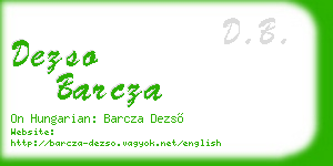 dezso barcza business card