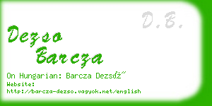 dezso barcza business card